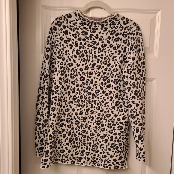 LOFT Animal Print Mock Neck Sweater - Picture 4 of 7